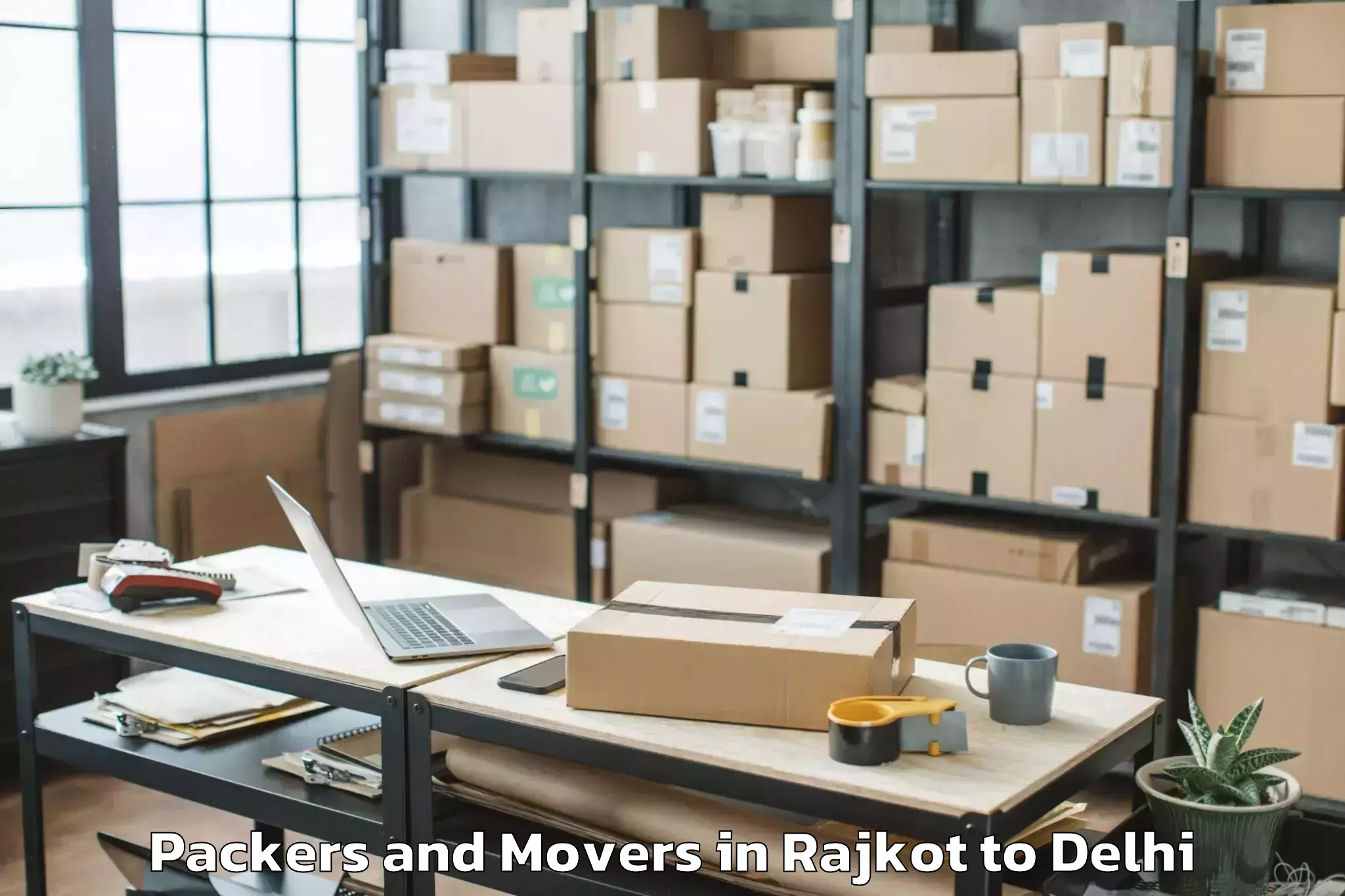 Affordable Rajkot to Saraswati Vihar Packers And Movers